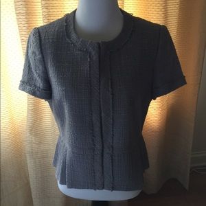 Jcrew ruffled cotton short sleeve jacket.